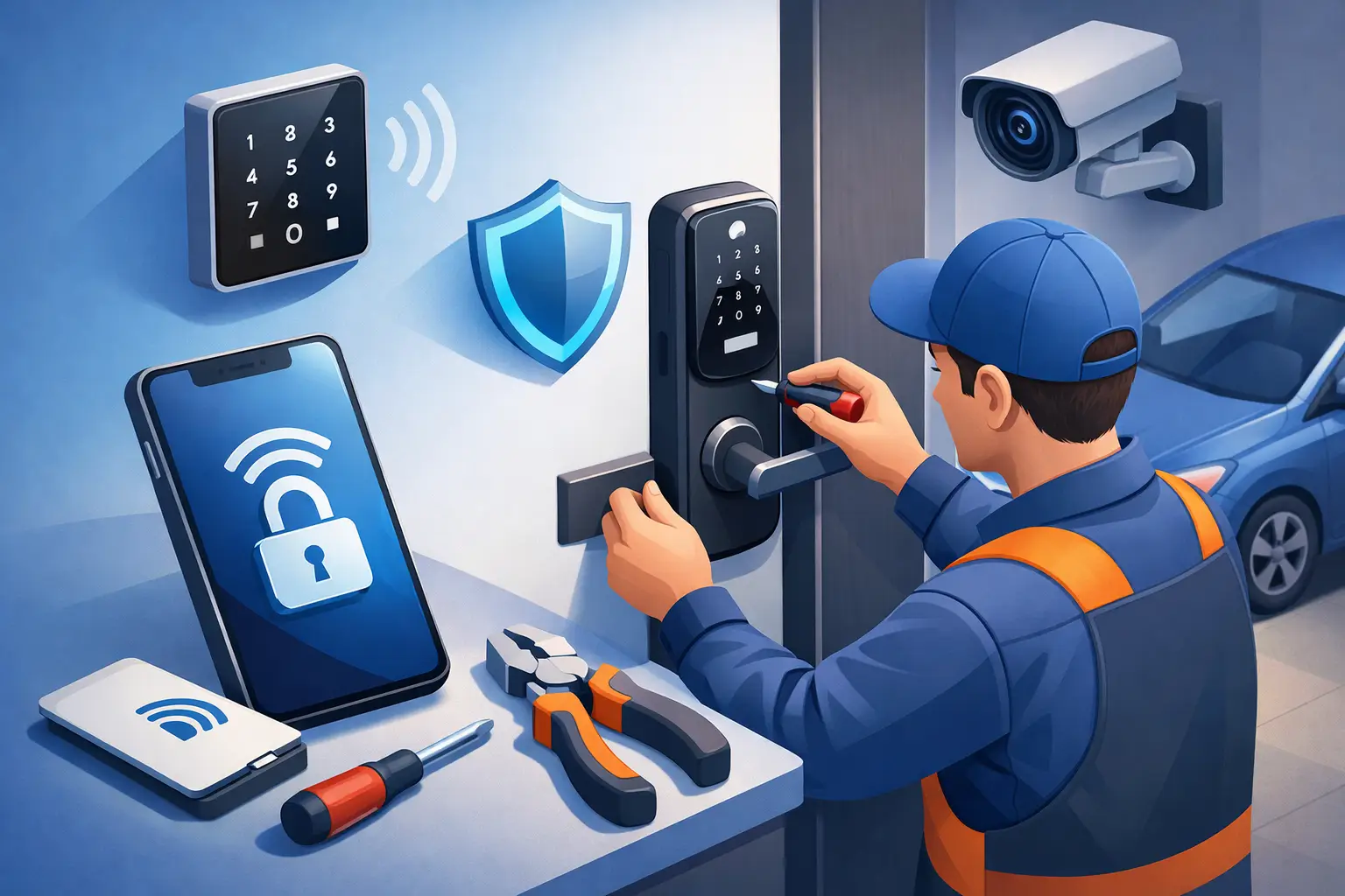 Keyless Entry System Installation for Safer Access svg+xml,%3Csvg%20xmlns%3D%27http%3A%2F%2Fwww.w3 - Keyless Entry System Installation for Safer Access
